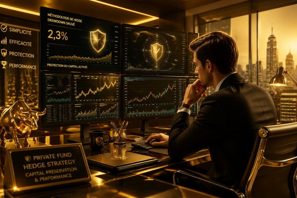 découvrez comment une méthode simple de couverture a permis à un hedge de réduire un drawdown de 2,3%, garantissant la protection et la performance d'un fonds privé.